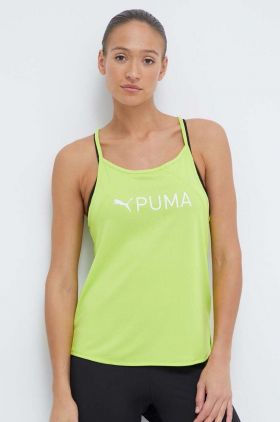 Puma top de antrenament Fit culoarea verde 523846