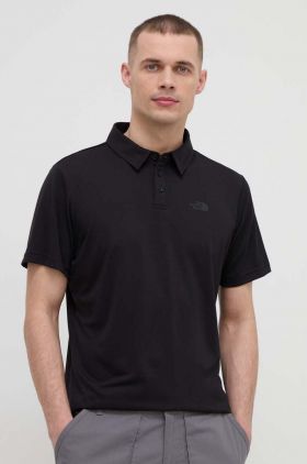 The North Face polo sportiv Tanken culoarea negru, neted