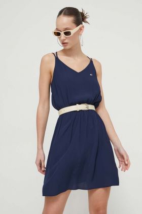 Tommy Jeans rochie culoarea bleumarin, mini, drept DW0DW17936