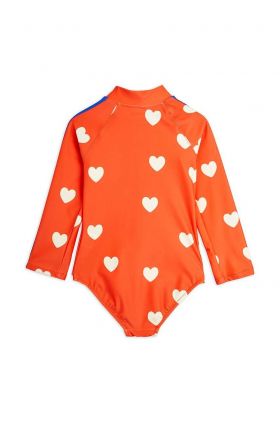 Mini Rodini costum de baie dintr-o bucată pentru copii Hearts culoarea portocaliu