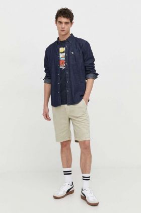 Abercrombie & Fitch camasa din bumbac barbati, culoarea albastru marin, cu guler button-down, regular