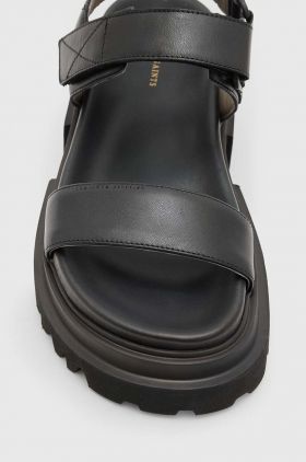AllSaints sandale de piele RORY femei, culoarea negru, cu platforma, Rory