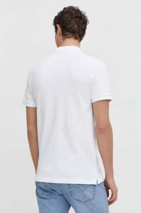 Abercrombie & Fitch tricou polo barbati, culoarea alb, neted