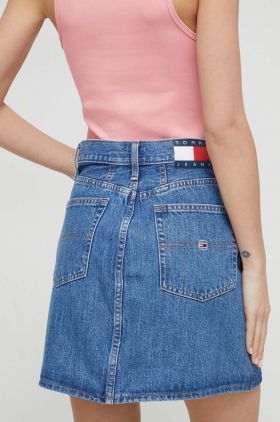 Tommy Jeans fustă din denim mini, evazați DW0DW17667