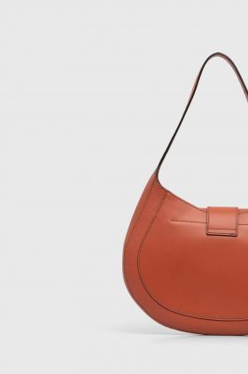 Furla poseta de piele culoarea portocaliu