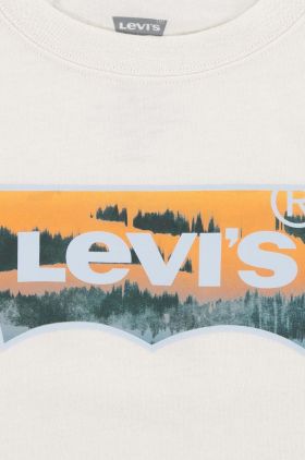 Levi's tricou de bumbac pentru copii culoarea bej, cu imprimeu