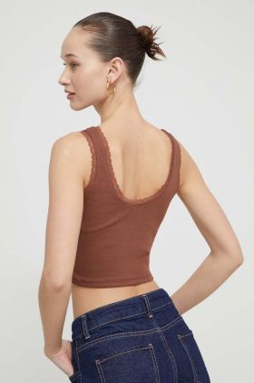 Roxy top femei, culoarea maro ARJZT07827