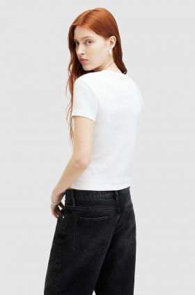 AllSaints tricou din bumbac PERTA femei, culoarea alb