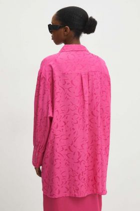 Answear Lab camasa femei, culoarea roz, cu guler clasic, relaxed