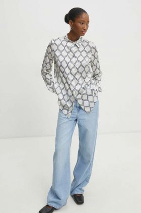 Answear Lab camasa femei, culoarea bej, cu guler clasic, regular