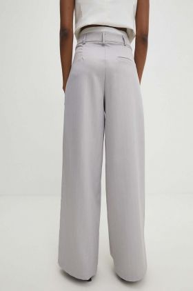 Answear Lab pantaloni femei, culoarea gri, lat, high waist