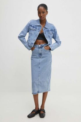 Answear Lab fusta jeans midi, drept