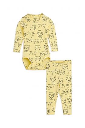 Mini Rodini compleu bebe Cathlethes culoarea galben