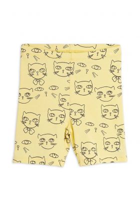 Mini Rodini pantaloni scurți copii Cathlethes culoarea galben, cu imprimeu