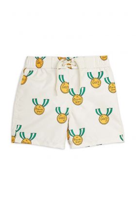 Mini Rodini pantaloni scurți de baie copii Medal culoarea alb