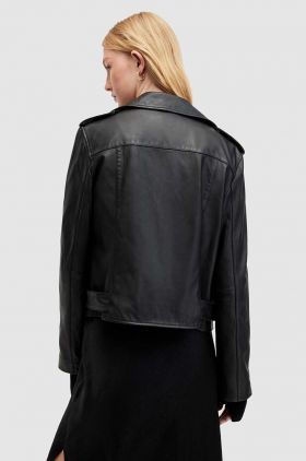 AllSaints geaca de piele BALFERN femei, culoarea negru, de tranzitie