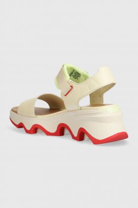 Sorel sandale KINETIC IMPACT Y-STRAP H femei, culoarea bej, cu platforma, 2030461292