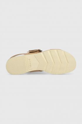 Sorel sandale de piele ELLA III SLINGBACK femei, culoarea bej, 2069721246