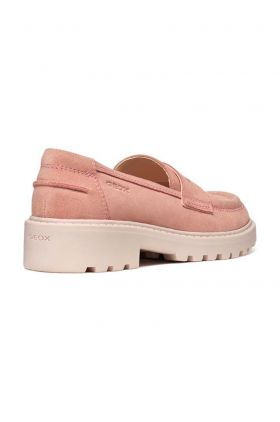 Geox mocasini din piele pentru copii CASEY culoarea roz