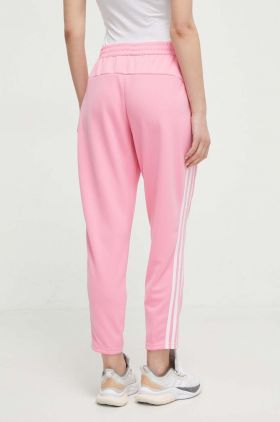 adidas Performance pantaloni de antrenament Training Essentials culoarea roz, cu imprimeu IS3968