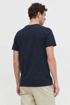 Superdry tricou din bumbac barbati, culoarea albastru marin, cu imprimeu