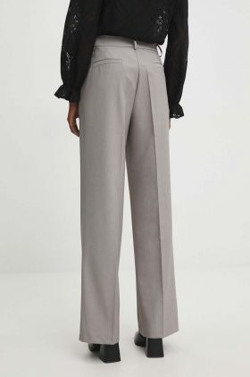 Answear Lab pantaloni femei, culoarea bej, drept, high waist