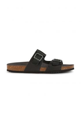 Geox slapi de piele U SANDAL GHITA barbati, culoarea negru, U159VB 00043 C9999