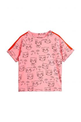 Mini Rodini tricou copii Cathlethes culoarea roz, cu model