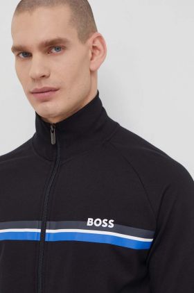 BOSS hanorac de bumbac bărbați, culoarea negru, cu imprimeu 50515160