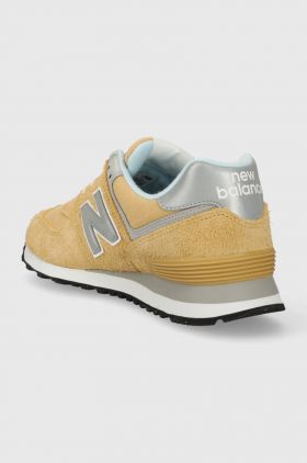 New Balance sneakers din piele întoarsă 574 culoarea bej, U574PGW