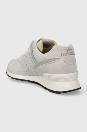 New Balance sneakers din piele întoarsă 574 culoarea gri, U574PWG