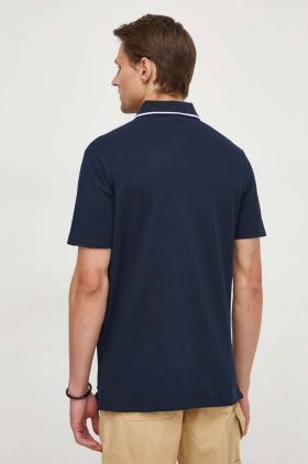 Paul&Shark polo de bumbac culoarea albastru marin, neted