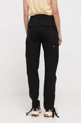 The North Face pantaloni femei, culoarea negru, fason cargo, medium waist