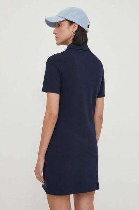 Lacoste rochie culoarea albastru marin, mini, drept