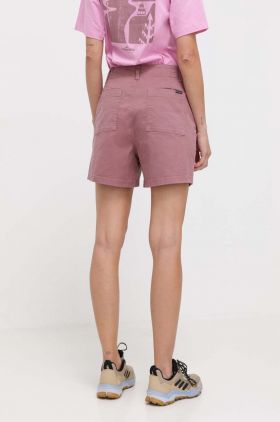 Columbia pantaloni scurți Calico Basin femei, culoarea roz, uni, high waist 2073211