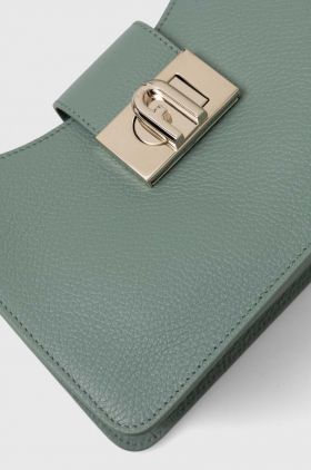 Furla poseta de piele culoarea verde