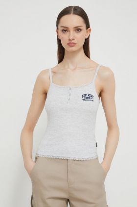 Superdry top femei, culoarea gri