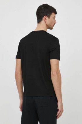 Armani Exchange tricou din bumbac barbati, culoarea negru, cu imprimeu