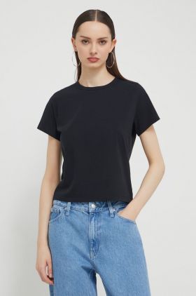 Abercrombie & Fitch tricou din bumbac femei, culoarea negru