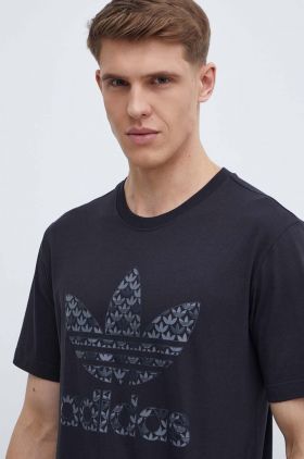 adidas Originals tricou din bumbac bărbați, culoarea negru, cu imprimeu IS0176