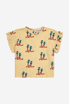 Bobo Choses tricou de bumbac pentru copii culoarea galben