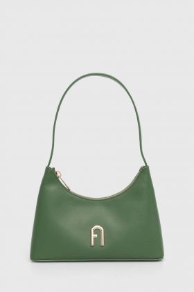 Furla poseta de piele culoarea verde