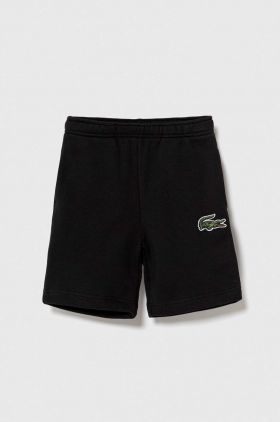 Lacoste pantaloni scurți din bumbac pentru copii culoarea negru, talie reglabila