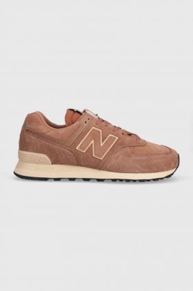 New Balance sneakers din piele intoarsă 574 culoarea maro, U574LWG