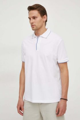 Paul&Shark polo de bumbac culoarea alb, neted