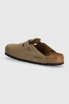 Birkenstock papuci din nubuc Boston SFB culoarea bej, 1018147