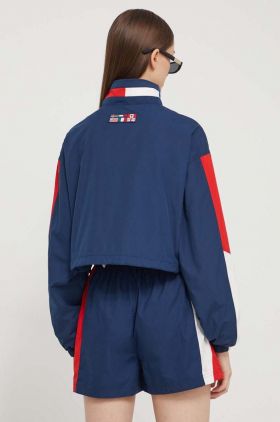 Tommy Jeans geacă Archive Games femei, culoarea bleumarin, de tranziție, oversize DW0DW18648