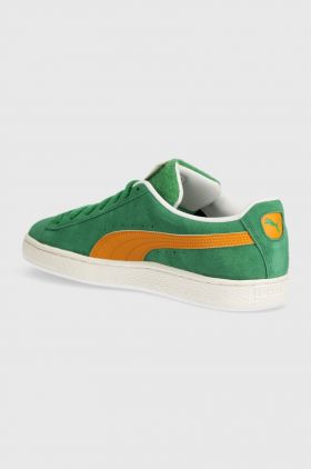 Puma sneakers din piele intoarsă Suede Patch culoarea verde 395388