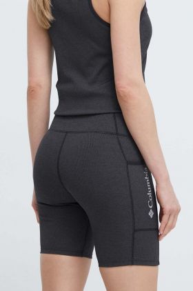 Columbia pantaloni scurți sport Move femei, culoarea gri, melanj, high waist 2075971