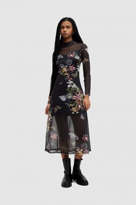 AllSaints rochie HANNA midi, evazati